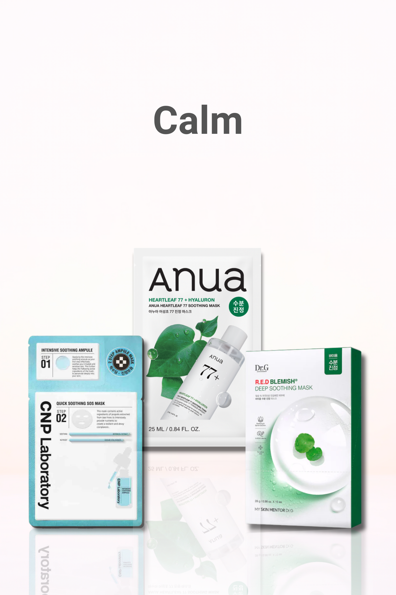 Step 1 calm sheet mask in the Korean calm and soothing ritual for skin comfort