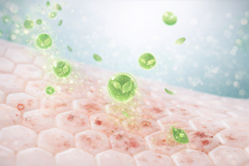 Skin effect illustration representing step 1 of the Calm & Soothing ritual