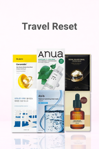 Korean travel reset sheet mask ritual set for hydration, comfort, and skin recovery during travel